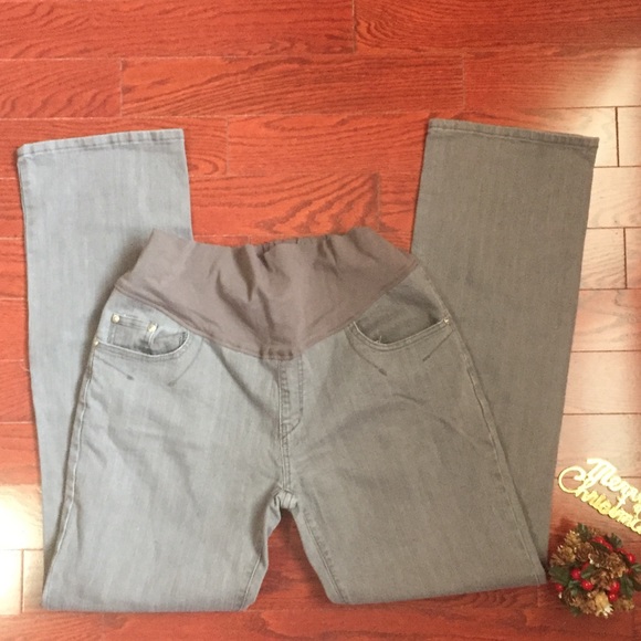 Maternity Grey Pants w/adjustable waist - Picture 1 of 8